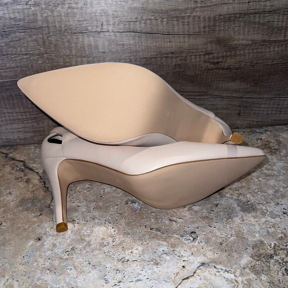 Coutgo Cut Out Pumps High Heel Stiletto Pointed Toe Dress Shoes Sz 8.5 Nude - Picture 6 of 16